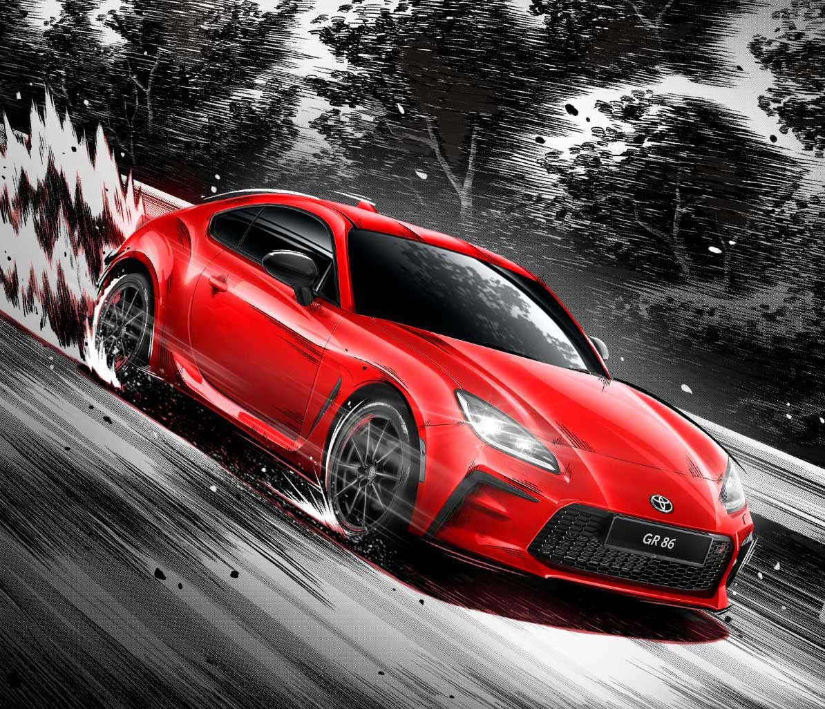 Red gr86 in intial d style